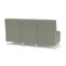 Lesro Siena Armless 3 Seat Tandem Seating No Center Arms, Brushed Steel, OH Eucalyptus Uph SN3102 - alternate 3
